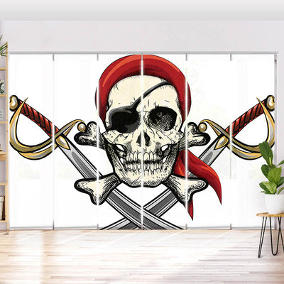 Schiebegardine Motiv Totenkopf