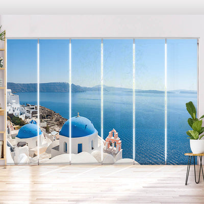 Schiebegardine Motiv Kirche Santorini