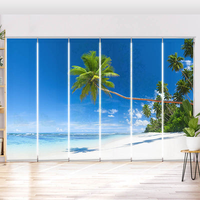 Schiebegardine Motiv Traumstrand mit Palmen