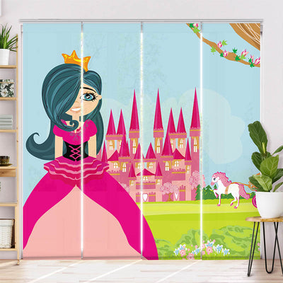 Schiebegardine Motiv Prinzessin Vor dem Schloss