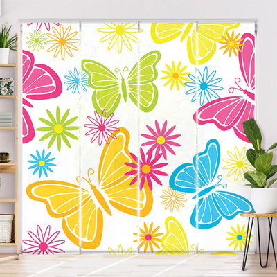 Schiebegardine Motiv Schmetterlinge Grafik