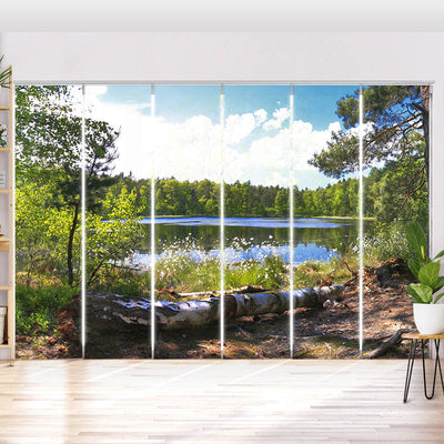 Schiebegardine Motiv Waldsee Panorama