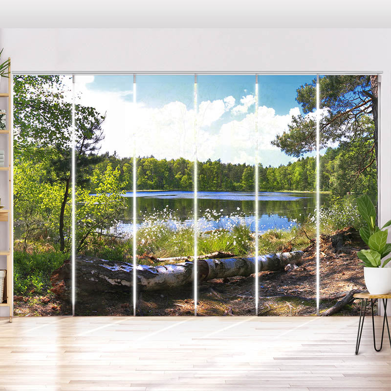 Schiebegardine Motiv "Waldsee Panorama"