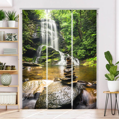 Schiebegardine Motiv Wasserfall Zen Stones