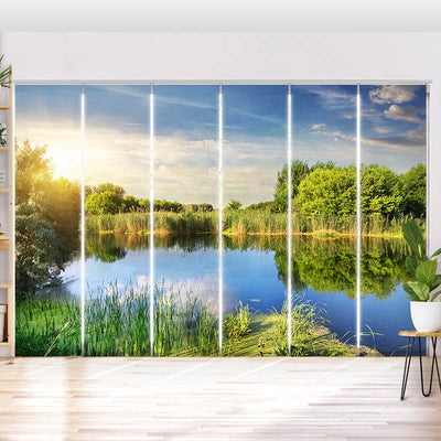 Schiebegardine Motiv Idyllischer Waldsee