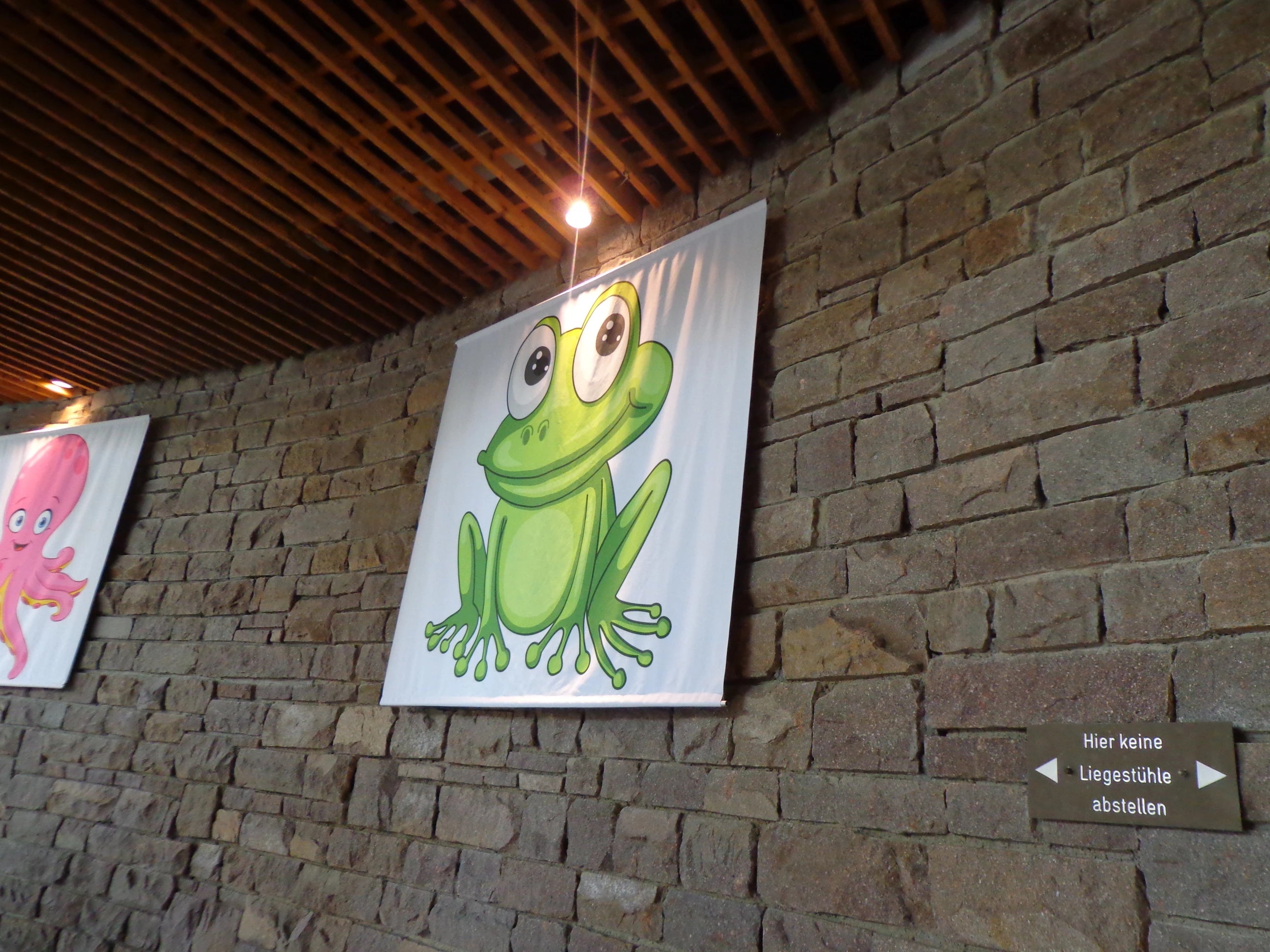 Bedruckter Foto-Schiebevorhang mit Kindermotiv Frosch im Kleinkindbereich vom Erlebnisbad Badkap in Albstadt