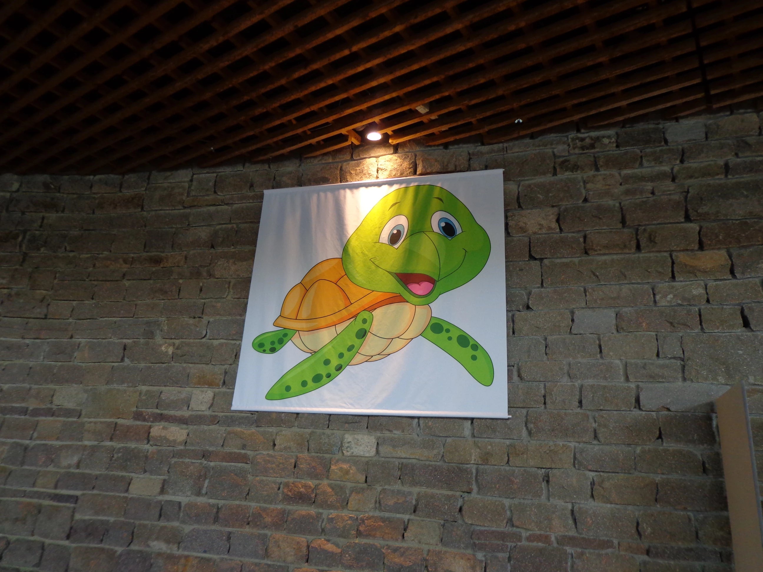 Bedruckter Foto-Schiebevorhang mit Kindermotiv Schildkröte im Kleinkindbereich vom Erlebnisbad Badkap in Albstadt