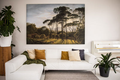 Spannrahmen 27 mm mit Waldmotiv im Wohnzimmer