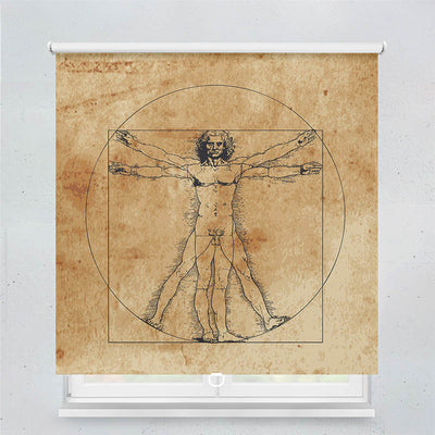 Plissee Motiv Vintage Vitruvian Man