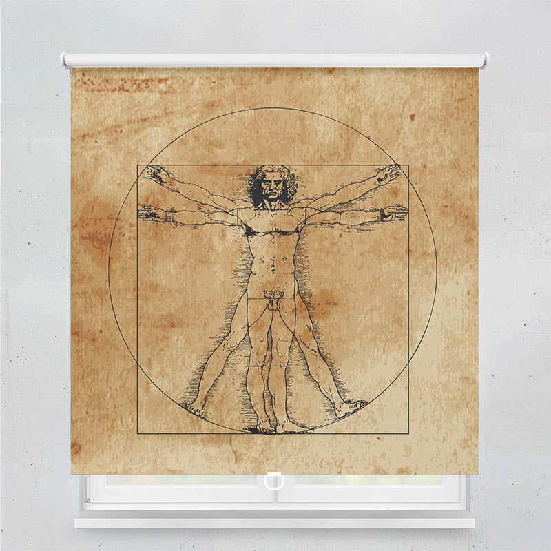Plissee Motiv Vintage Vitruvian Man