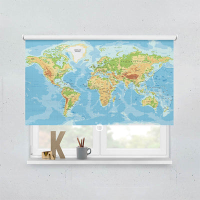 Plissee Motiv Weltkarte