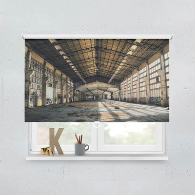 Plissee Motiv Verlassene Industriehalle