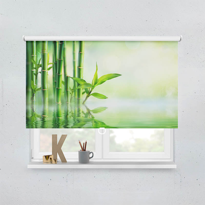 Plissee Motiv Bambus Wasser