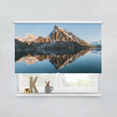 Plissee Motiv Sonnenuntergang am Bergsee