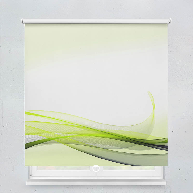 Plissee Motiv Abstrakt Gruene Wellen