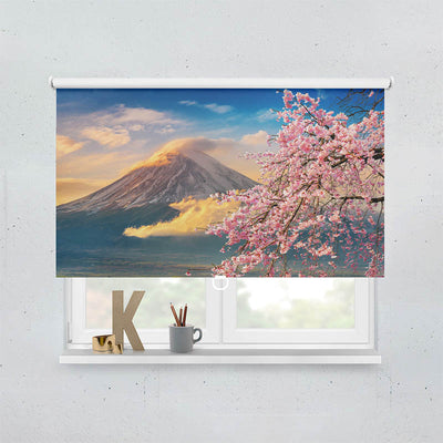 Plissee Motiv Fuji Kirschblueten