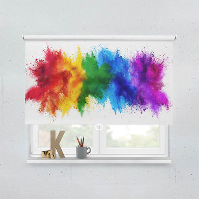 Plissee Motiv Regenbogen Farbexplosion