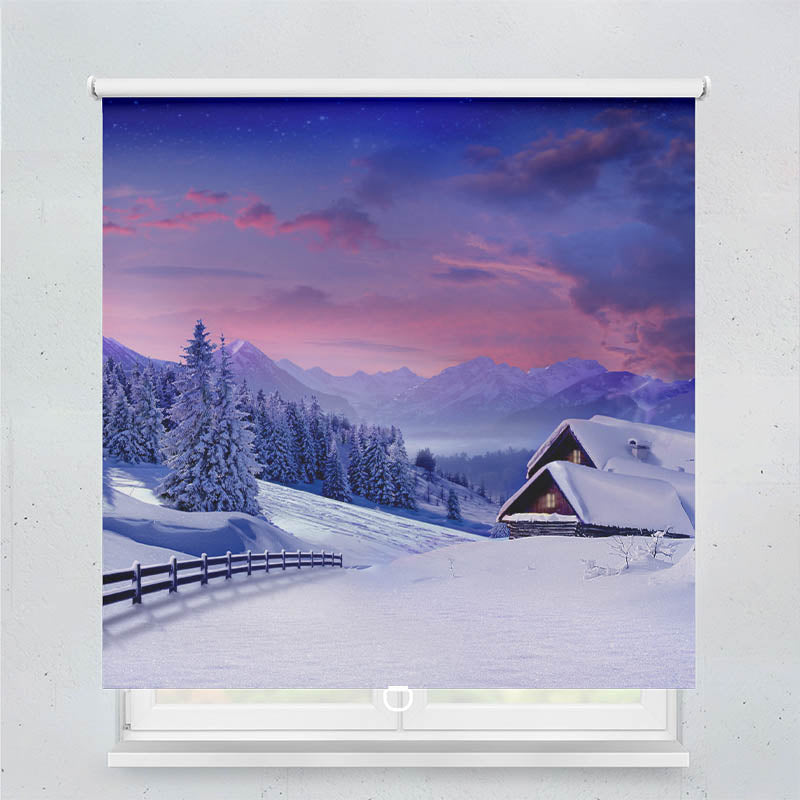 Plissee Motiv Winterlandschaft