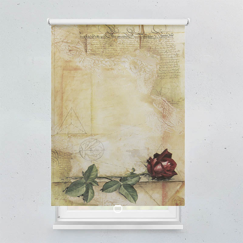 Plissee Motiv Retro Rose