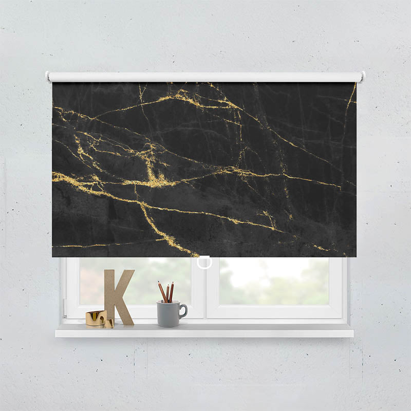 Plissee Motiv Schwarz Goldener Hintergrund