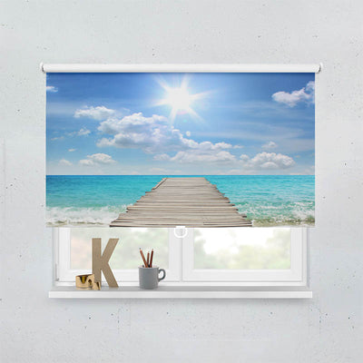 Plissee Motiv Steg ins Meer