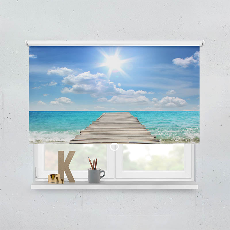 Plissee Motiv Steg ins Meer