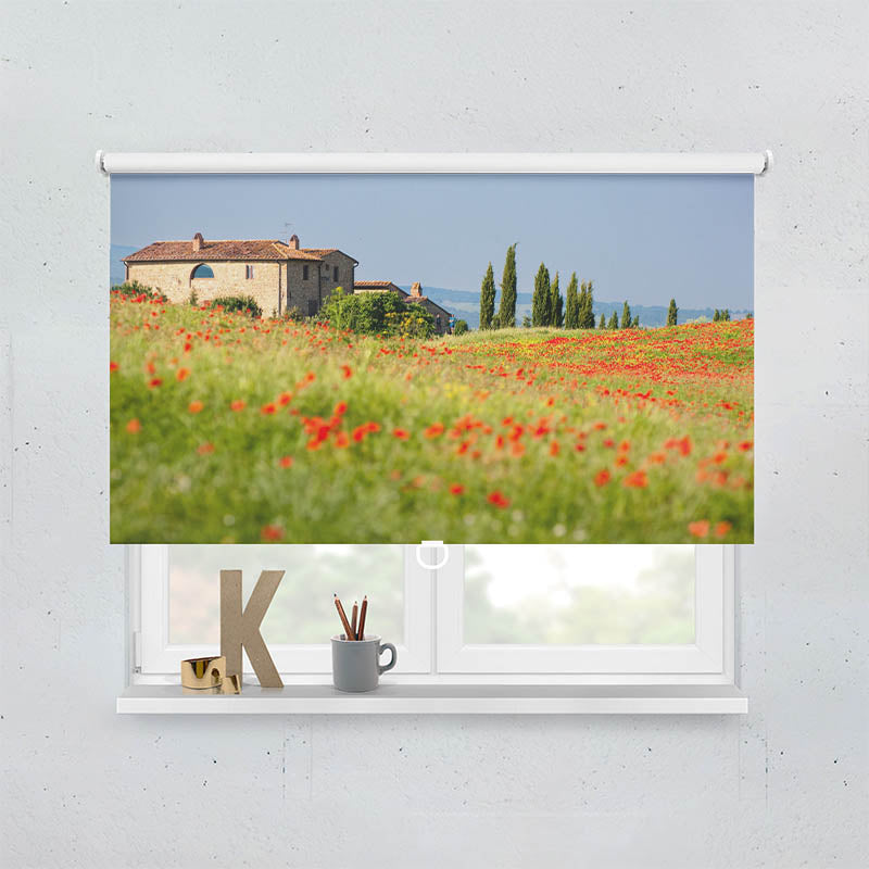 Plissee Motiv Toskana Landschaft