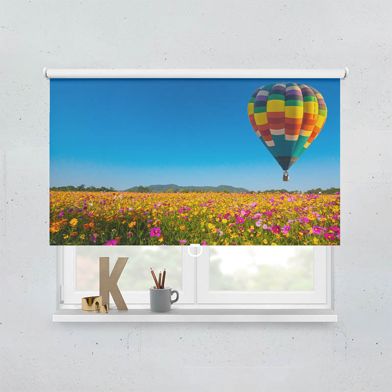 Plissee Motiv Blumenwiese Ballon