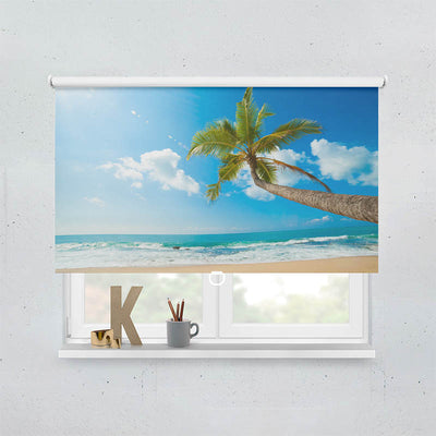 Plissee Motiv Palme Meer