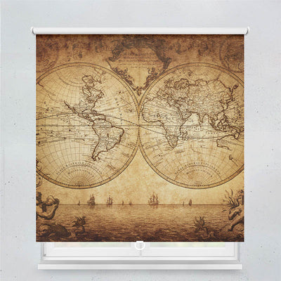 Plissee Motiv Vintage Map