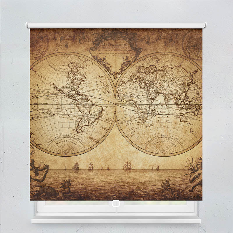 Plissee Motiv Vintage Map