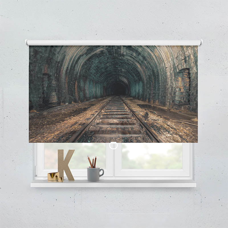 Plissee Motiv Alter Eisenbahn Tunnel