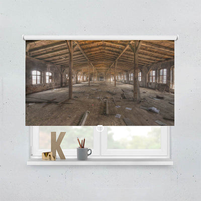 Plissee Motiv Alte Fabrikhalle