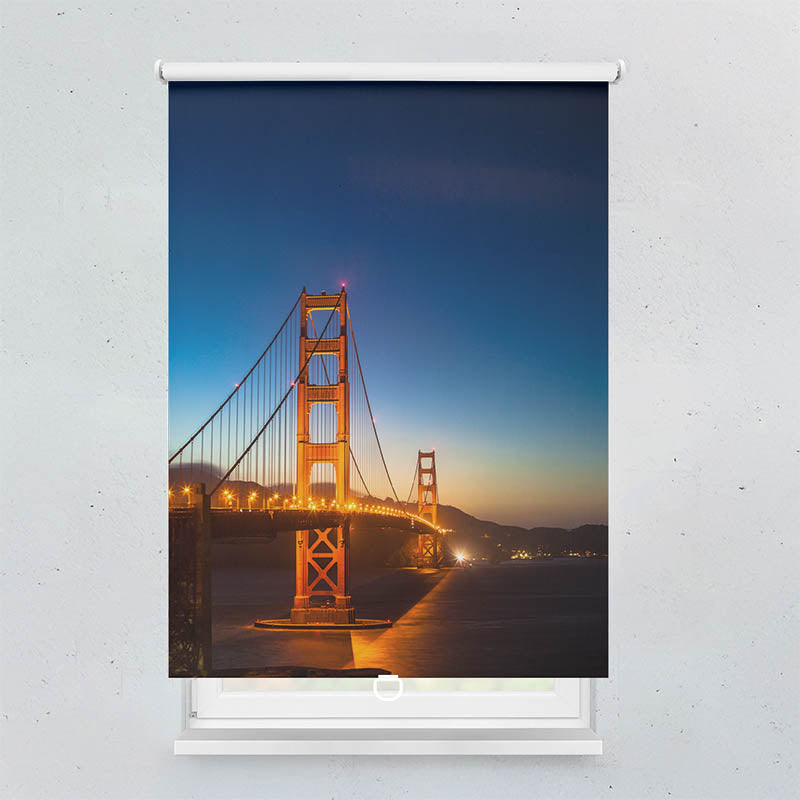 Plissee Motiv Golden Gate Bridge Nacht