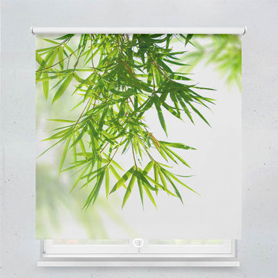Plissee Motiv Bambusblaetter von Oben