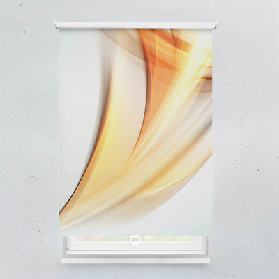 Plissee Motiv Abstakt Wellen Orange Grau