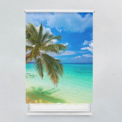 Plissee Motiv Palme Meer