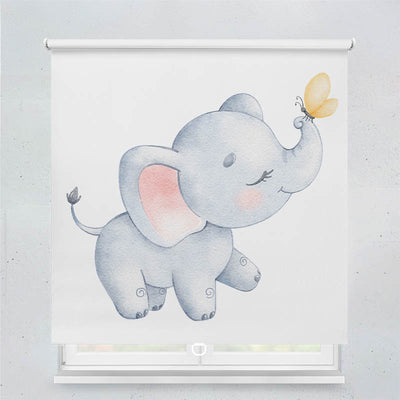 Plissee Motiv Elefantenkind Schmetterling