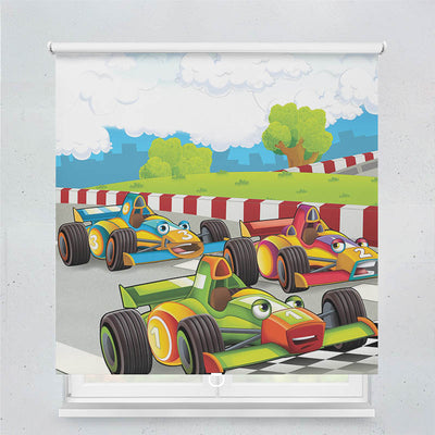 Plissee Motiv Autorennen