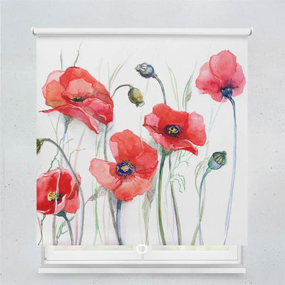 Plissee Motiv Mohnblumen Gemaelde