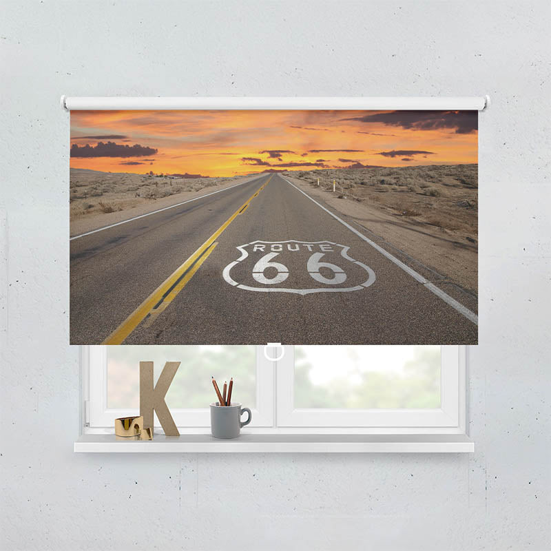 Plissee Motiv Route 66