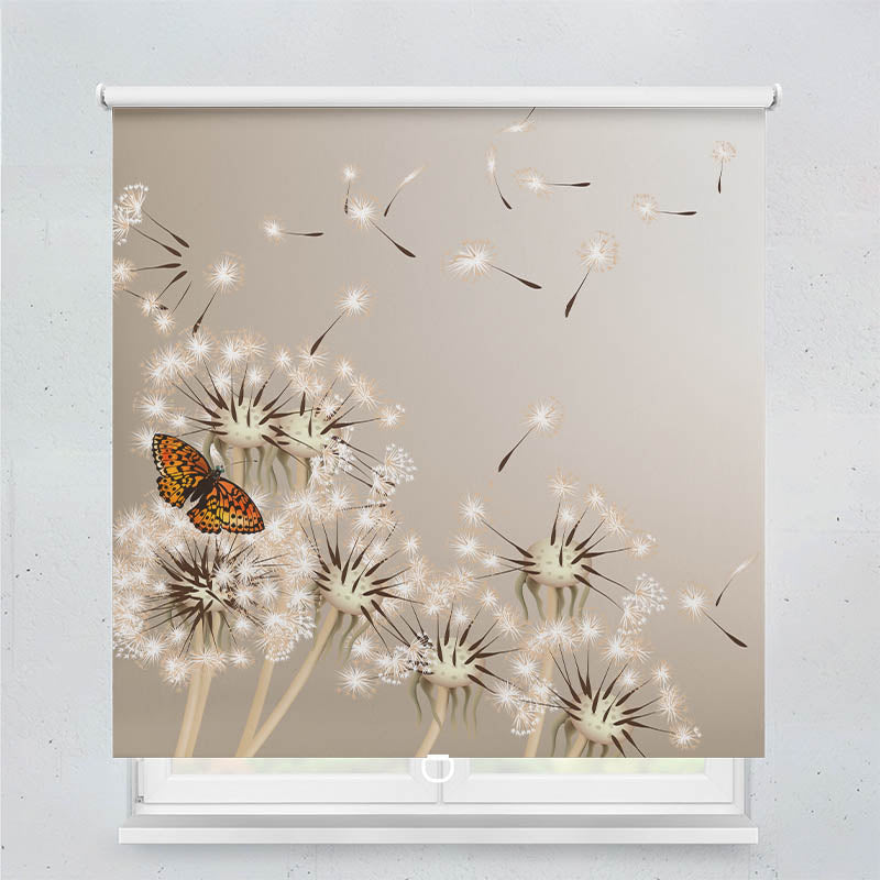 Plissee Motiv Pusteblume Schmetterling