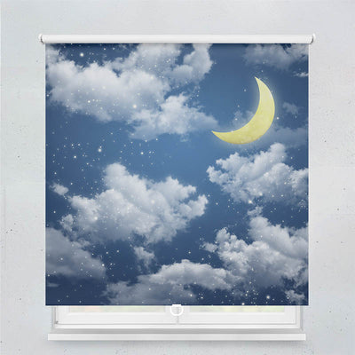 Plissee Motiv Halbmond Himmel Nacht