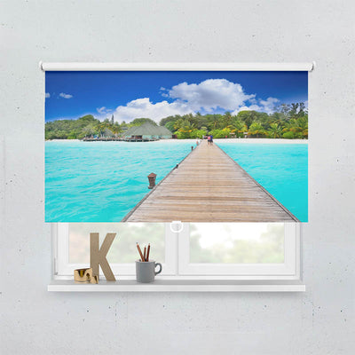 Plissee Motiv Meer Steg