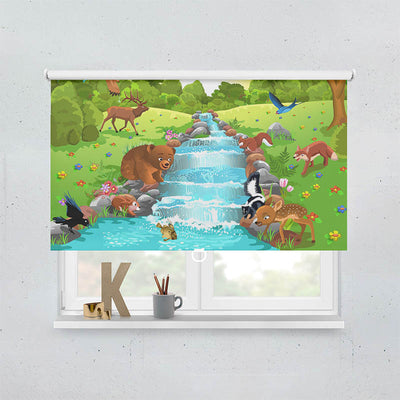 Plissee Motiv Tiere am Fluss