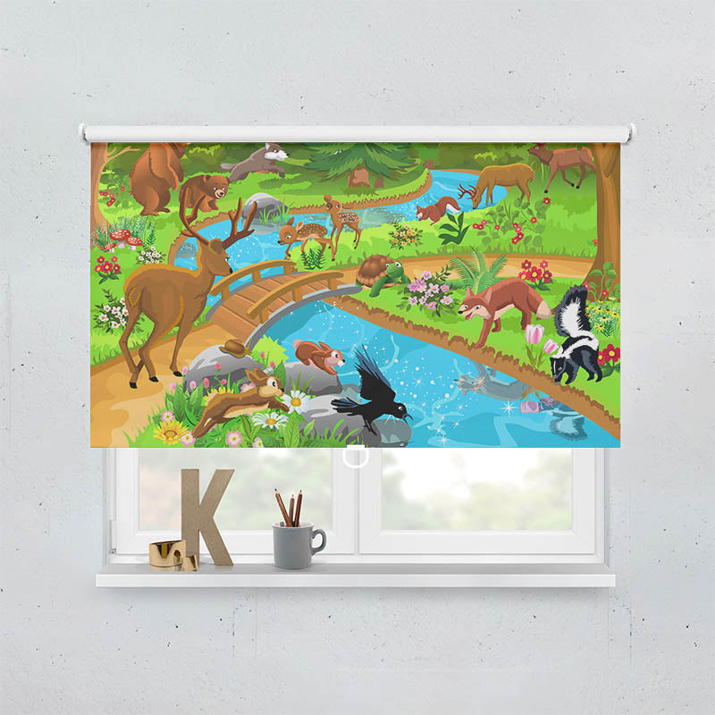 Plissee Motiv Wilde Tiere am Luss