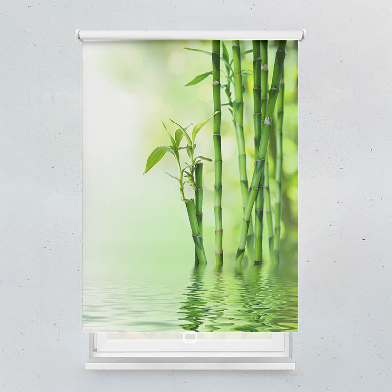 Plissee Motiv Bambus Wasser