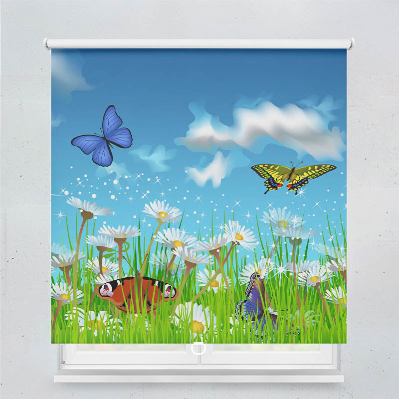Plissee Motiv Schmetterlinge Wiese