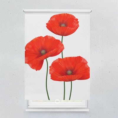 Plissee Motiv Mohnblumen