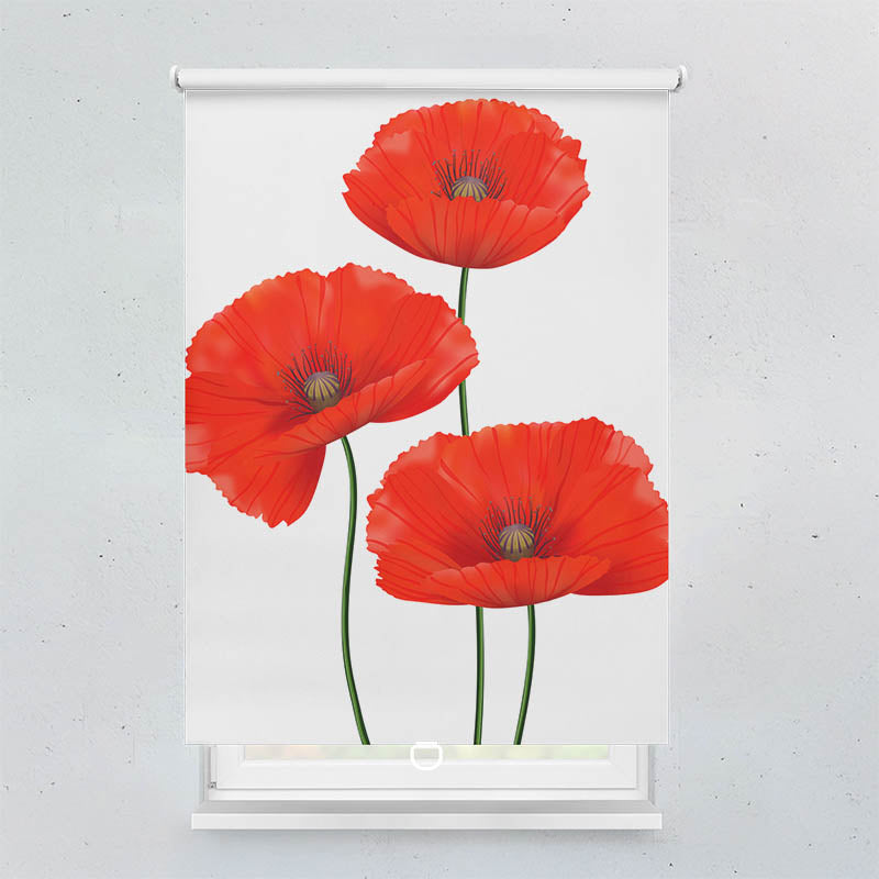 Plissee Motiv Mohnblumen